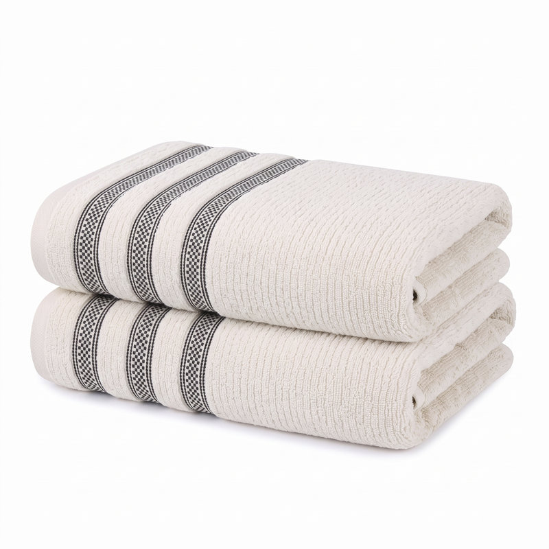 Serviettes de bain moelleuses 100% coton, Pierre