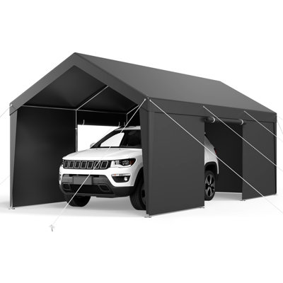 Abri d'auto d'extérieur robuste 12 x 20 pi avec parois blanches, 10 x 20 pi pour plusieurs véhicules