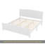Très grand lit plateforme, lit plateforme en bois massif avec lattes de soutien et structure solide, aucun sommier nécessaire, blanc-804107842-804107855
