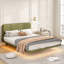 Cadre de lit flottant avec lumière DEL, lit plateforme en cuir Pu moderne, aucun sommier requis, assemblage facile, grand-297553056-297553059