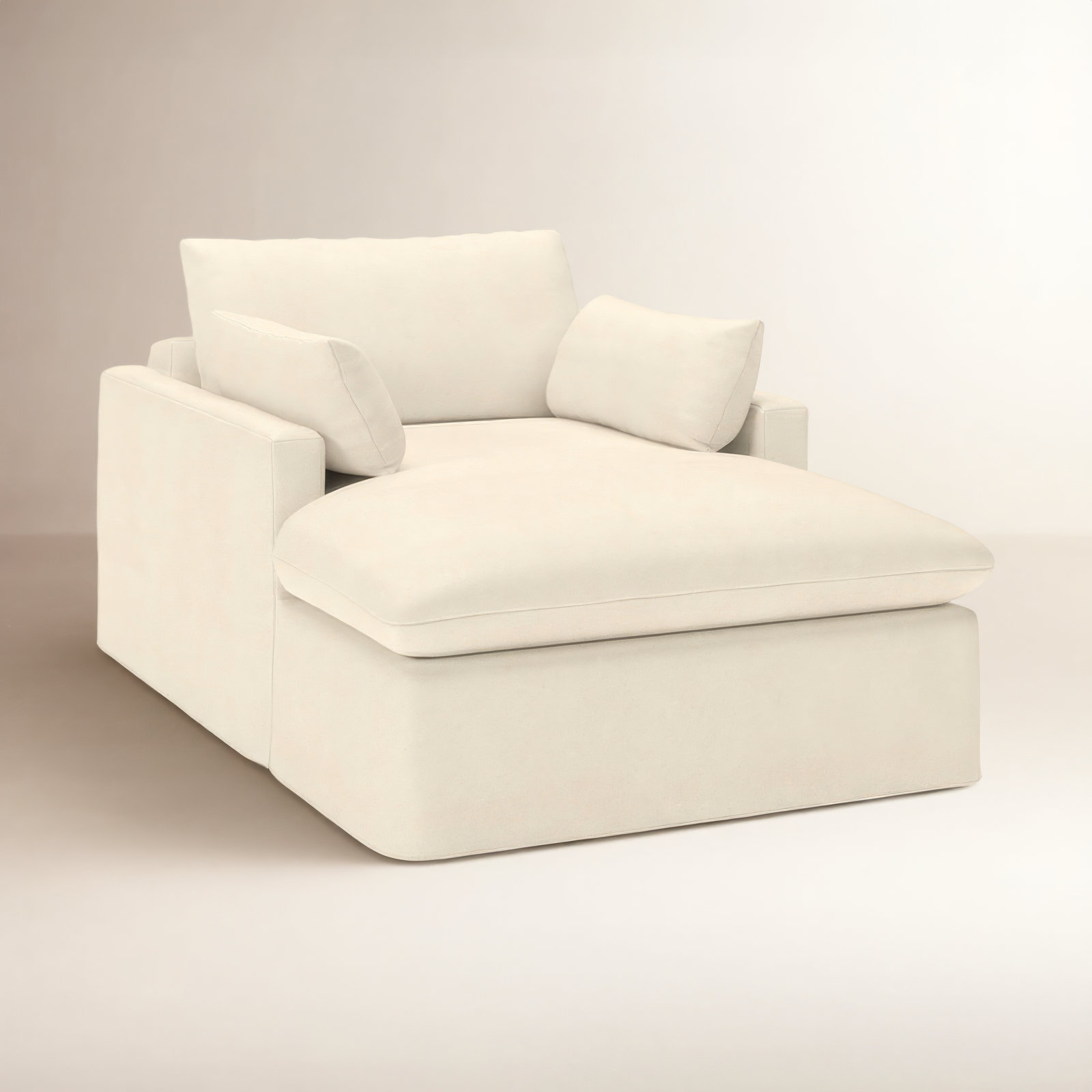 Luna Chaise Lounge, Bayou Natural Canvas