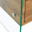 Table de chevet à deux tiroirs: surface en panneau de fibres à densité moyenne avec autocollants, côtés en verre trempé, design élégant, excellente capacité de rangement (111 caractères)