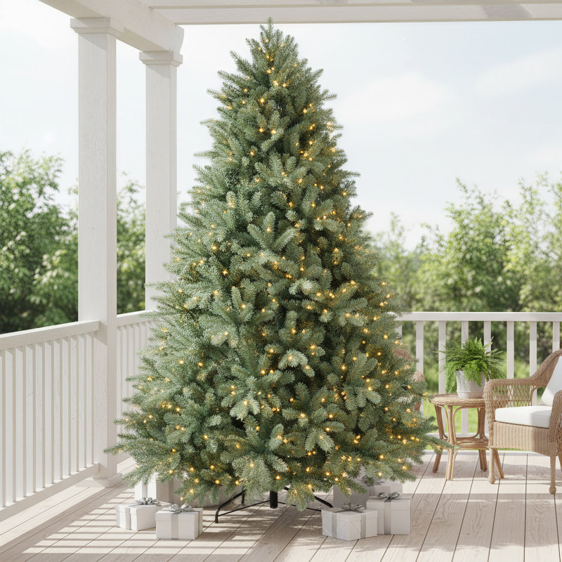 Arbre de Noël vert avec support, non pré-éclairé et pré-éclairé, 14 tailles disponibles, H 6 pi, Non