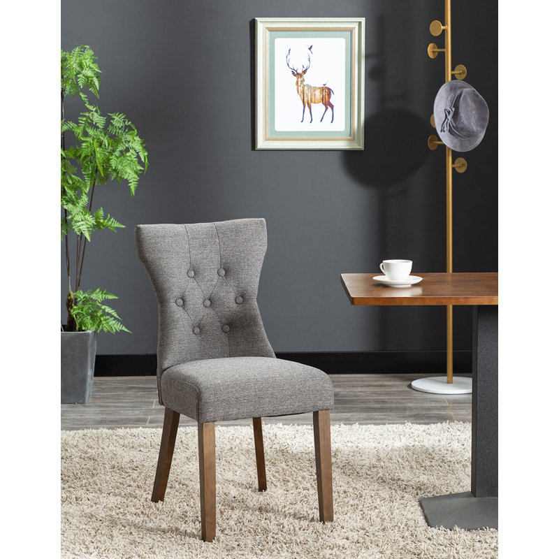 Chaise d'appoint rembourrée Beno, Gris foncé