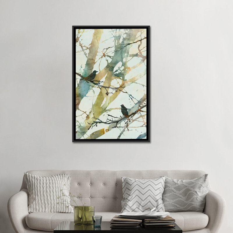 « botanique oiseaux ii », impression sur toile, H 18 po x l 12 po x P 1,5 po, Toile tendue, Pas de tapis