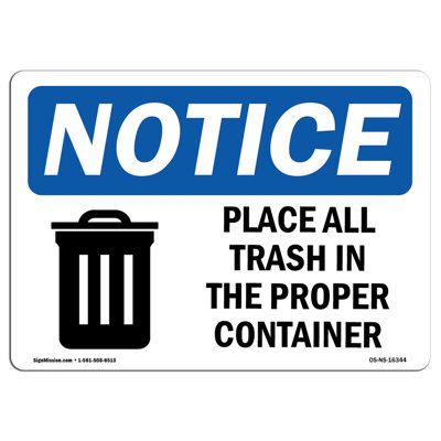 Enseigne «Remarquer Place All Trash In The Proper»