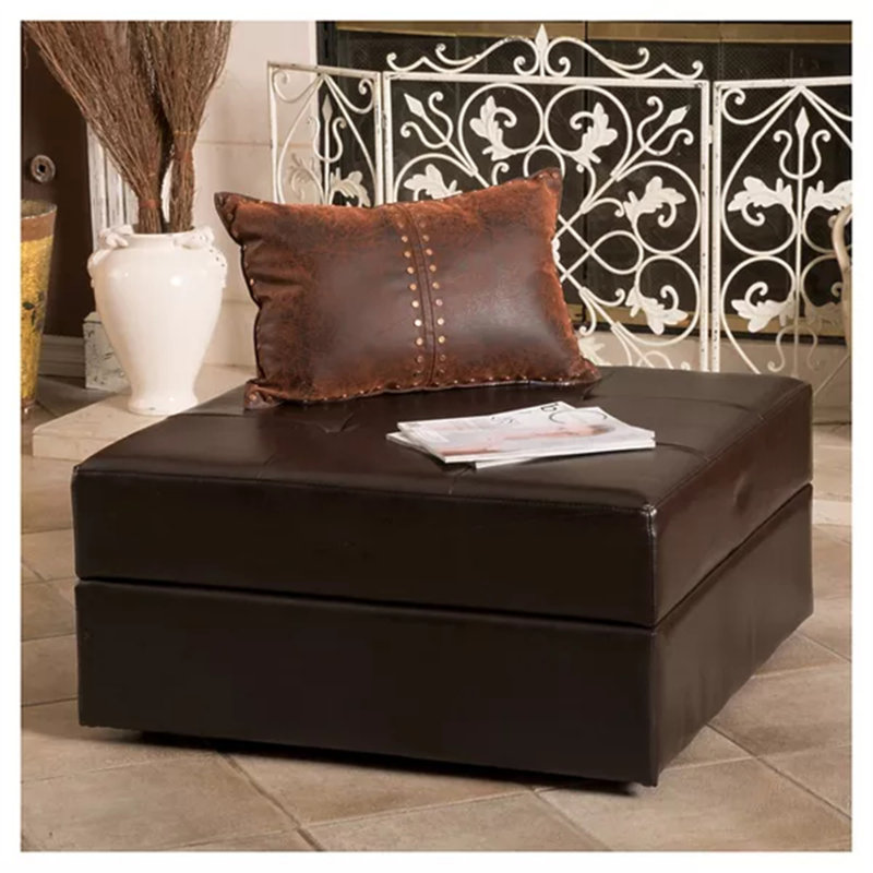Dingess Faux Leather Ottoman