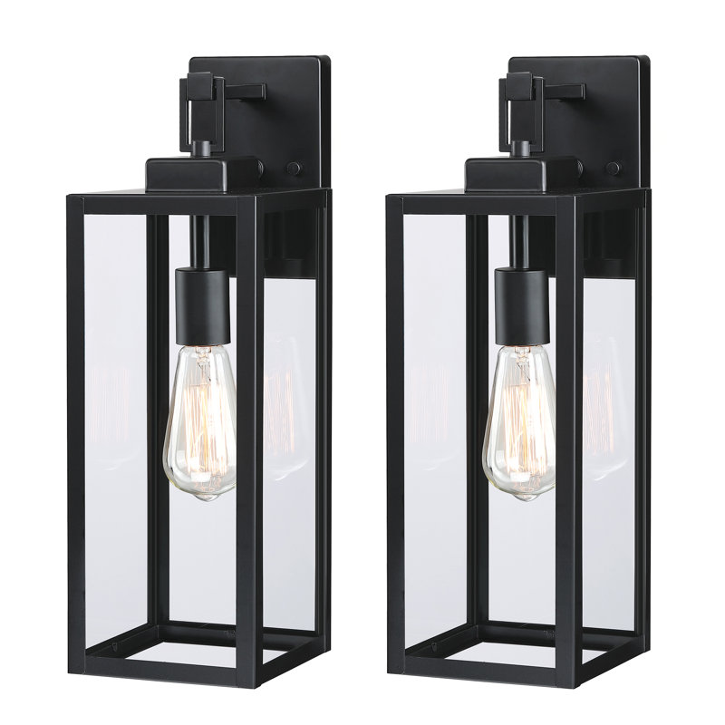 Swarna Outdoor Wall Light with Matte Black Finish, 18" H x 6" W x 7.74" D