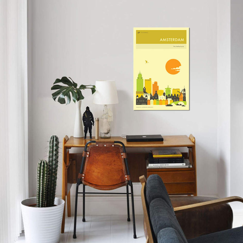 « amsterdam horizon », impression sur toile, H 12 po x l 8 po x P 0,75 po, Pas de tapis, Toile tendue