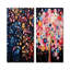 Arbre de fantaisie rose et bleu, arbre I - arbre africain, ensemble d'art mural sur toile-1515846014-1515846009
