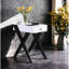Table d'appoint blanche et noire avec port USB intégré