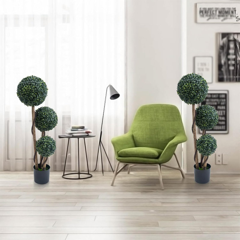 1 paire d'arbres artificiels d'extérieur, décoration de jardin, H 35 po