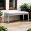 Banc fixe d'extérieur en aluminium avec coussin en tissu Sunbrella