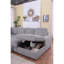 Canapé-lit modulaire rabattable en tissu moelleux de 122 pouces Ports et canapé-lit modulaire rembourré en U surdimensionné confortable avec chaise de rangement, gris clair-1756843252