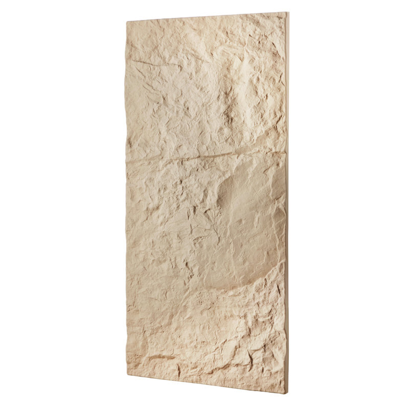 Panneaux muraux 3D 3D, paquet de 4 carreaux d'art mural imitation pierre naturelle 48 x 24 po, panneau mural décoratif de 32 pieds carrés, décoration intérieure pour plafond, chambre à coucher, salon et salle de jeux, pierre jaune