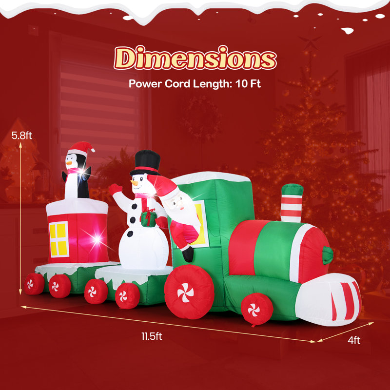  Multicolore train de Noël gonflable 11,5 pi avec train de Noël gonflable 11,5 pi