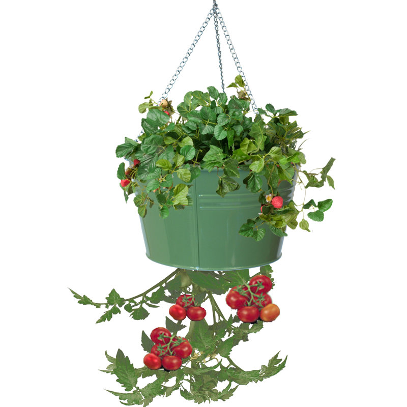 Kilding Metal Hanging Planter, Sage