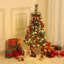 Mini arbre de Noël illuminé 2 pièces 3 pi, arbres de Noël artificiels pour table, petit arbre de Noël en pot avec 78 lumières DEL, base en toile de jute, baies rouges et pommes de pin