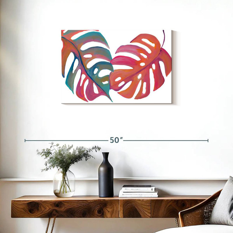 Harnek, feuilles de palmier colorées III, H 20 po x l 30 po