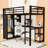 Metal Loft Bed with Wardrobe and Desk-96822139-96822022