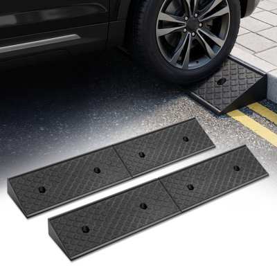 Rampe de dégagement en caoutchouc Rampe d'accès 2 po avec rampe de seuil d'une capacité de 8 800 lb avec rampe antidérapante pour voiture et fauteuil roulant