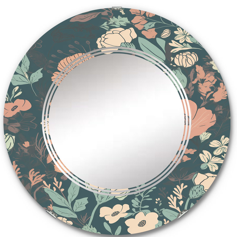 Clymene - Miroir mural moderne rond, 24 po x 24 po