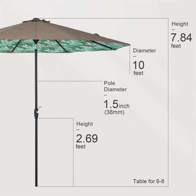 Parasol de marché hexagonal en polyester 10 '