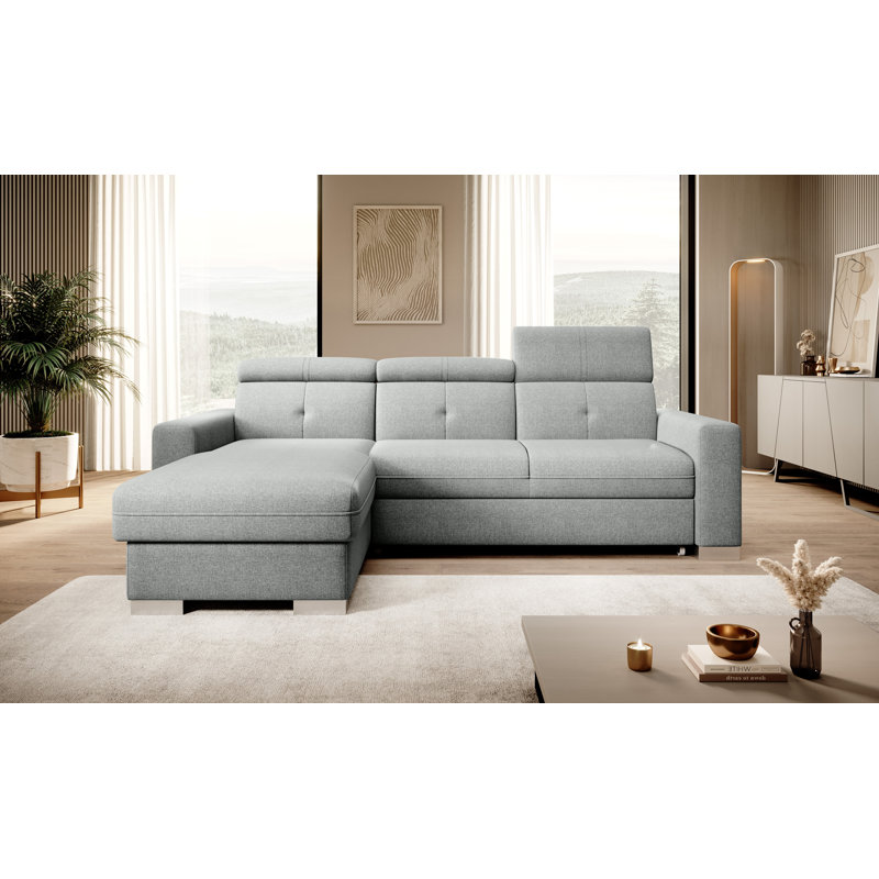Koreon 3 Seater Sofa Bed, Grey 04VER, Left Hand Facing