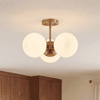 Turin 3-Light Chandelier in Warm Brass by Dann Foley
