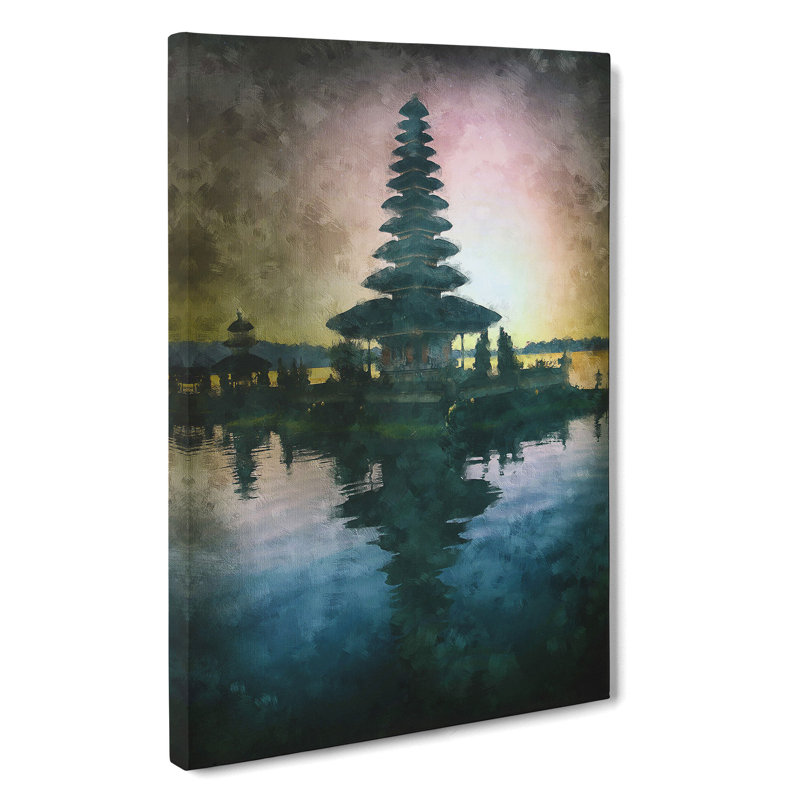 Temple In Bali Indonesia At Sunset - Wrapped Canvas Print, 35cm H x 35cm W x 3cm D