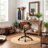 Comfortable Adjustable Office Chair With Padded Seat And Back, Swivel Computer Desk Chair With Wheels, Green-542616127