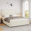 Ensemble de lit plateforme en velours avec 2 tables de chevet Farmhouse-1843481526-1843481525