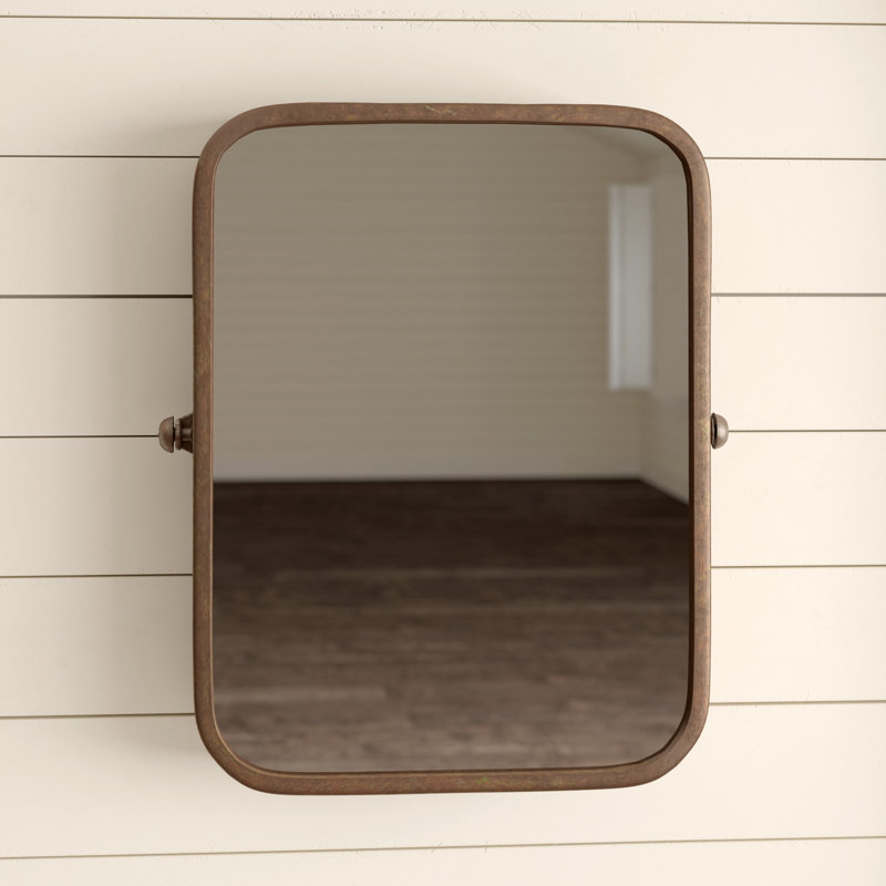 Metal Flat Wall Mirror, Copper