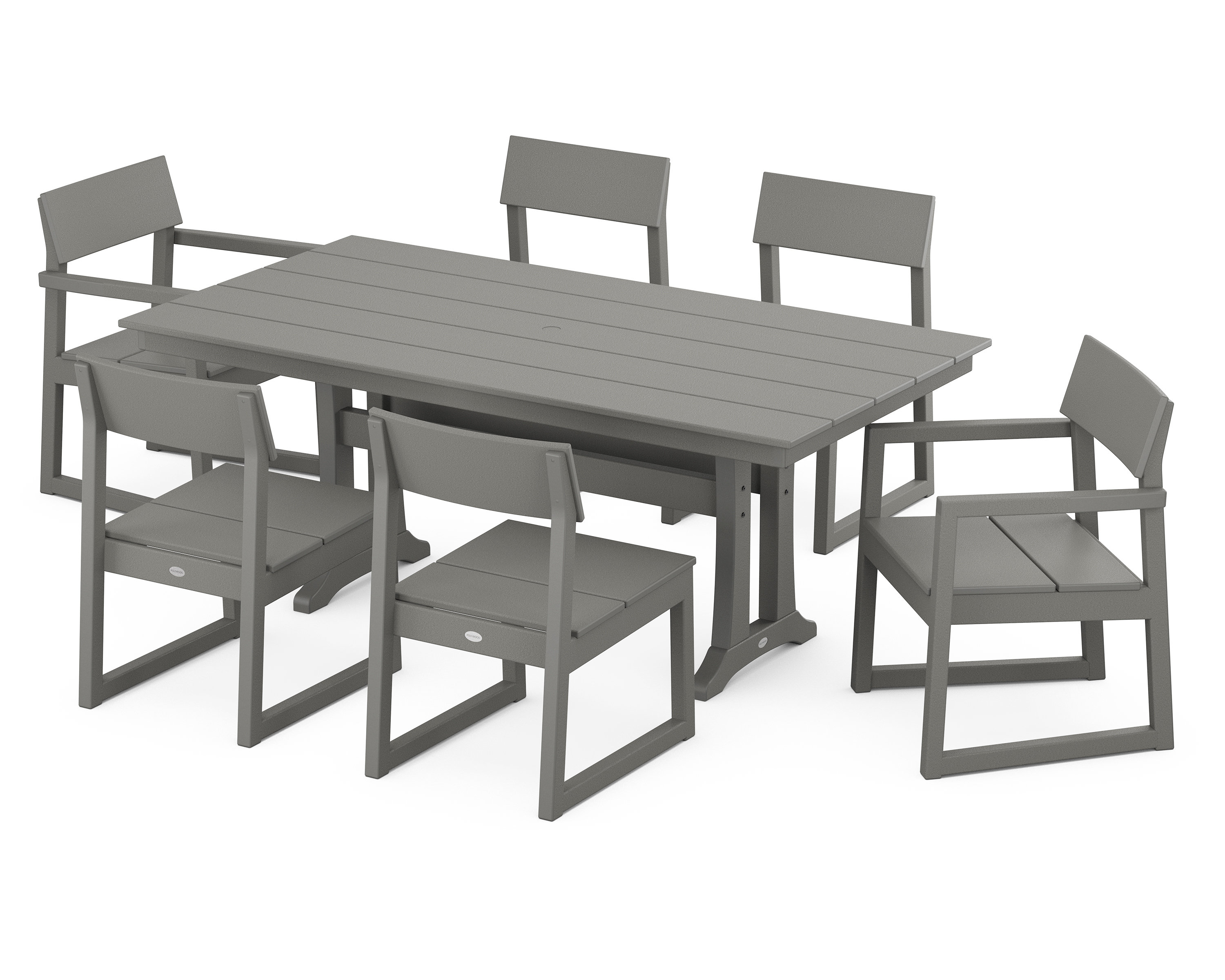 EDGE 7-Piece Farmhouse Trestle Dining Set (Set of 7)