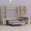 Lit escamotable avec rangement hydraulique, canapé, tablettes et tiroirs Murphy-13886865