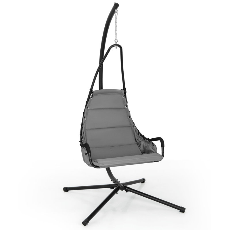 Saley Hanging Chair with Stand, Grey