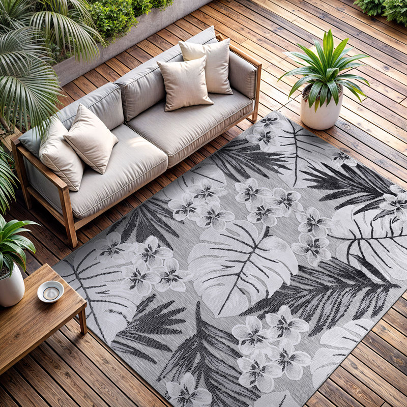 Tapis floral intérieur / extérieur, Rectangle de 10 pi x 14 pi