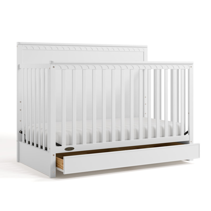Lit de bébé convertible 5-en-1 avec tiroir Sasha, Blanc