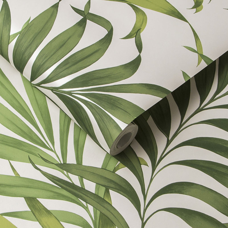 Yasuni Floral Metallic Wallpaper Roll, Lush Green