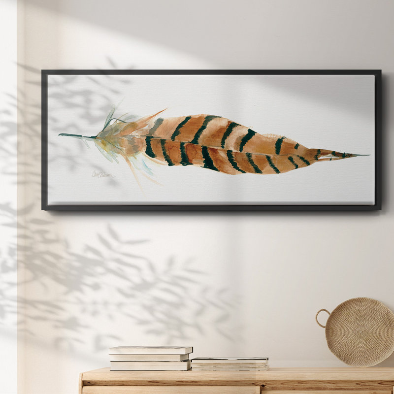 Tail Feather I- Framed Canvas, 8" H x 20" W