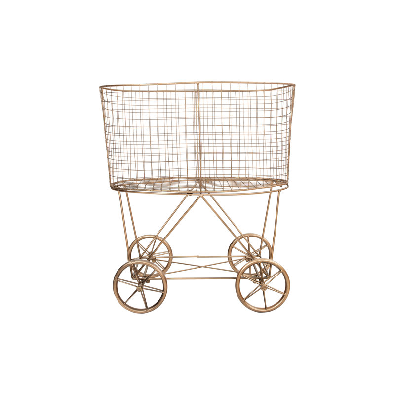 Metal Rolling Laundry Basket, Rust