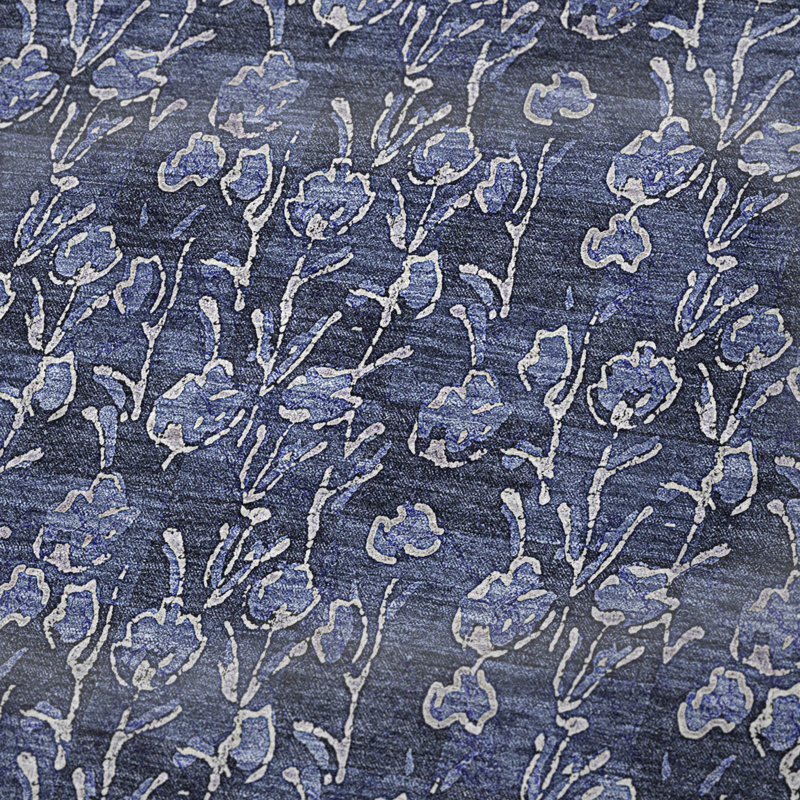 Jeté floral Sherpa ASB692 Addison, Marine