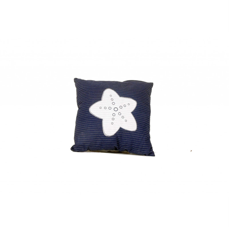 Embroidered Down Throw Pillow, Blue/White