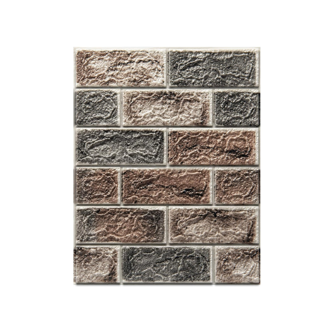 30-Pack 3D Wall Panels Peel and Stick in Grey Brown, Self Adhesive Waterproof Faux Foam 3D Brick Wallpaper