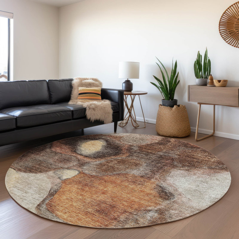 Tapis rond lavable en machine Cicel ACN1177, Round 8'