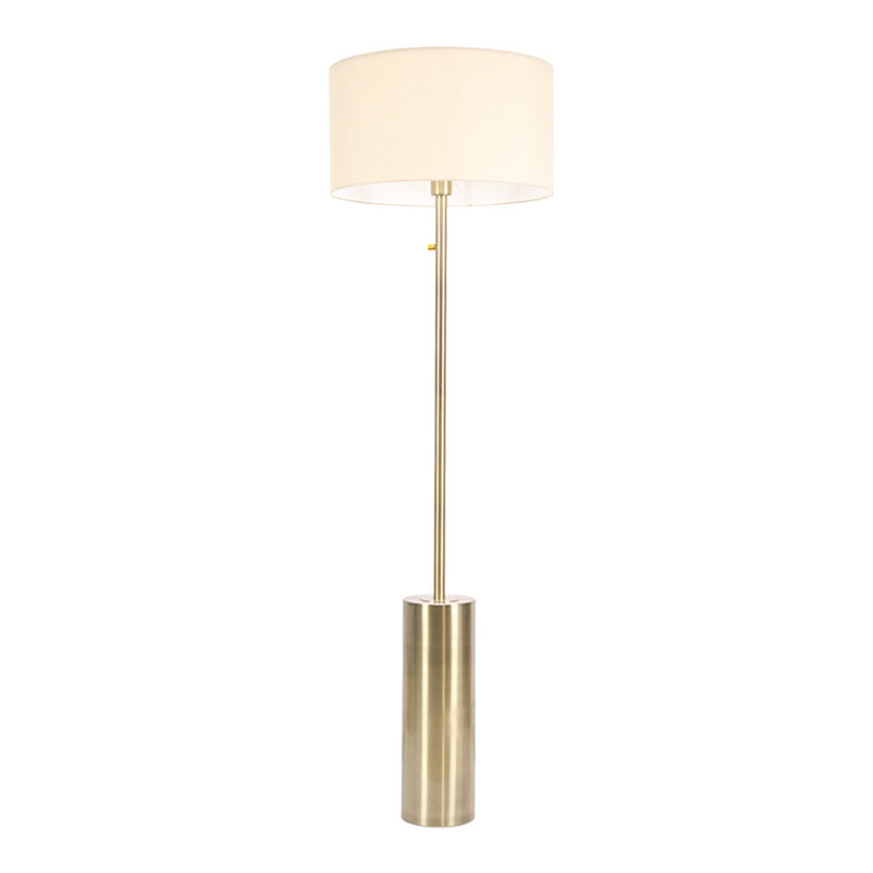 Alizander 150cm Traditional Floor Lamp, Natural, Antique Brass