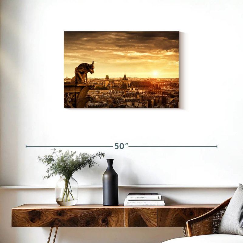 Sireci Gargoyle Over Paris, 20" H x 30" W