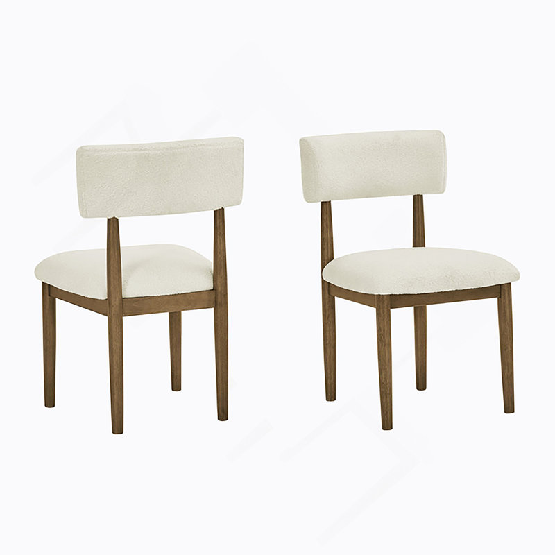 Ensemble de 2 chaises d'appoint de salle à manger avec revêtement en sherpa et structure en bois massif pour plus de confort et de durabilité