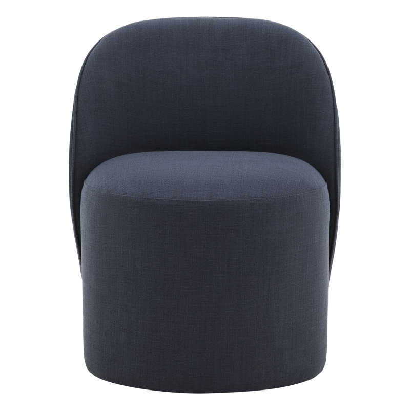Chaise d'appoint rembourrée avec roulettes pivotantes Lola, Polyester bleu
