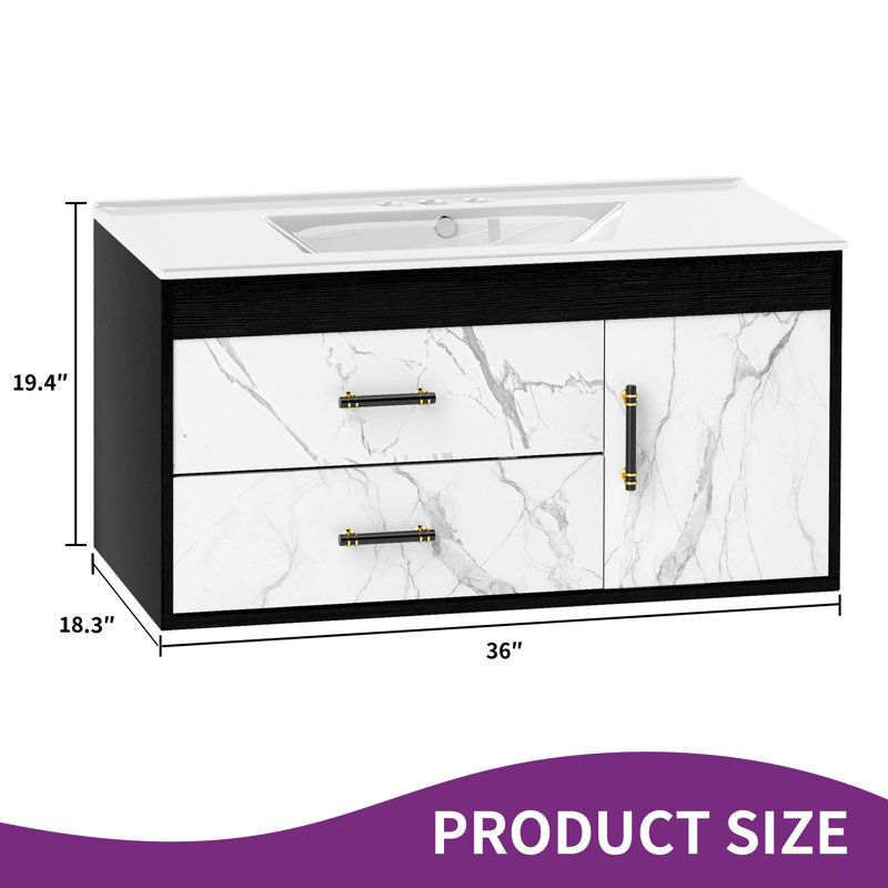 Balconera 36" Wall-Mounted Single Bathroom Vanity